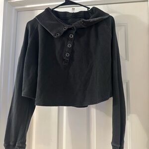 Free People Black Crew Neck Sweater